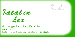 katalin lex business card